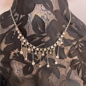 Dazzling Silver Floral Necklace